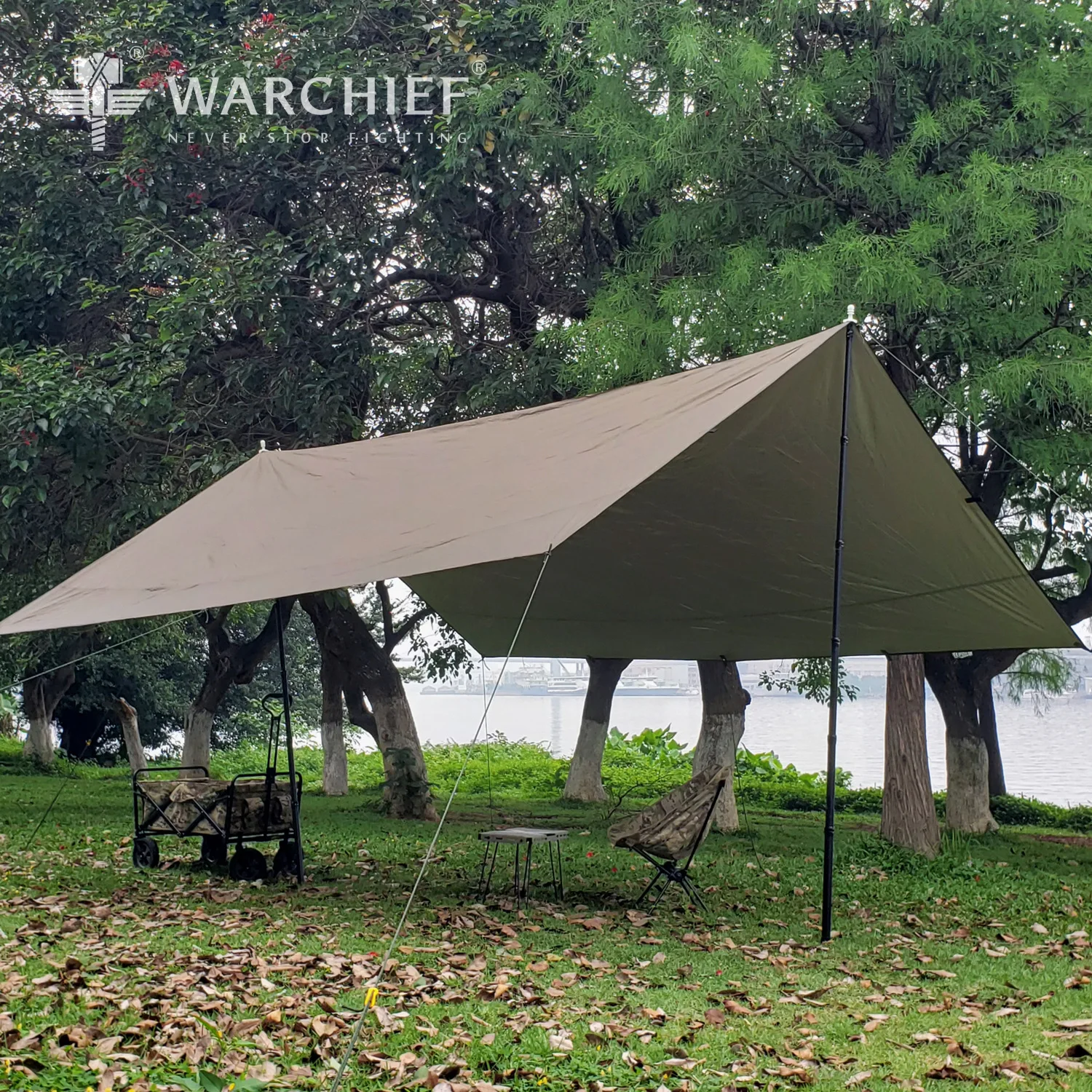 Chief Outdoor Camping 210T Silver Canopy Tent 19 Hanging Point Waterproof Sunscreen Camping Picnic Leisure Awning