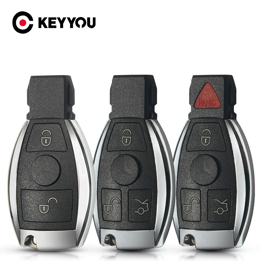 KEYYOU 1Pcs New Car Accessories Smart Remote Key Shell Fob For Mercedes Benz Year 2000+ NEC and BGA Style 2 3 4 Buttons Key Case