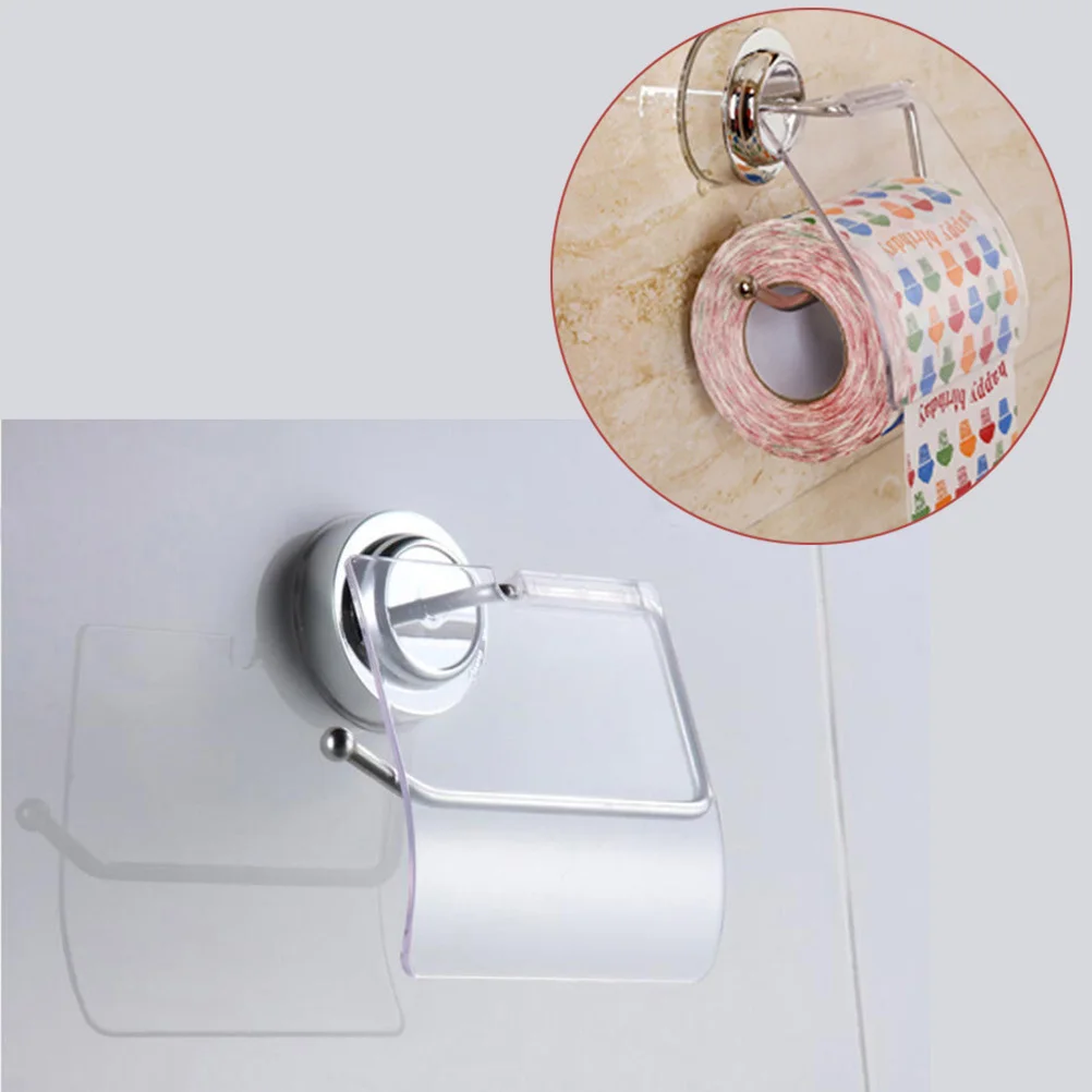 

Waterproof Stainless Steel Paper Hanger Suction Cup Wall Mounted Toilet Paper Roll Holder Easy Clean Space Efficient Decor