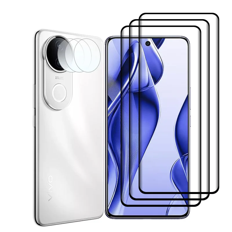 For VIVO V50E V50 Screen Protector 9D Curved Tempered Glass film Shockproof Soft fiber Fiber lens film For VIVO V50E