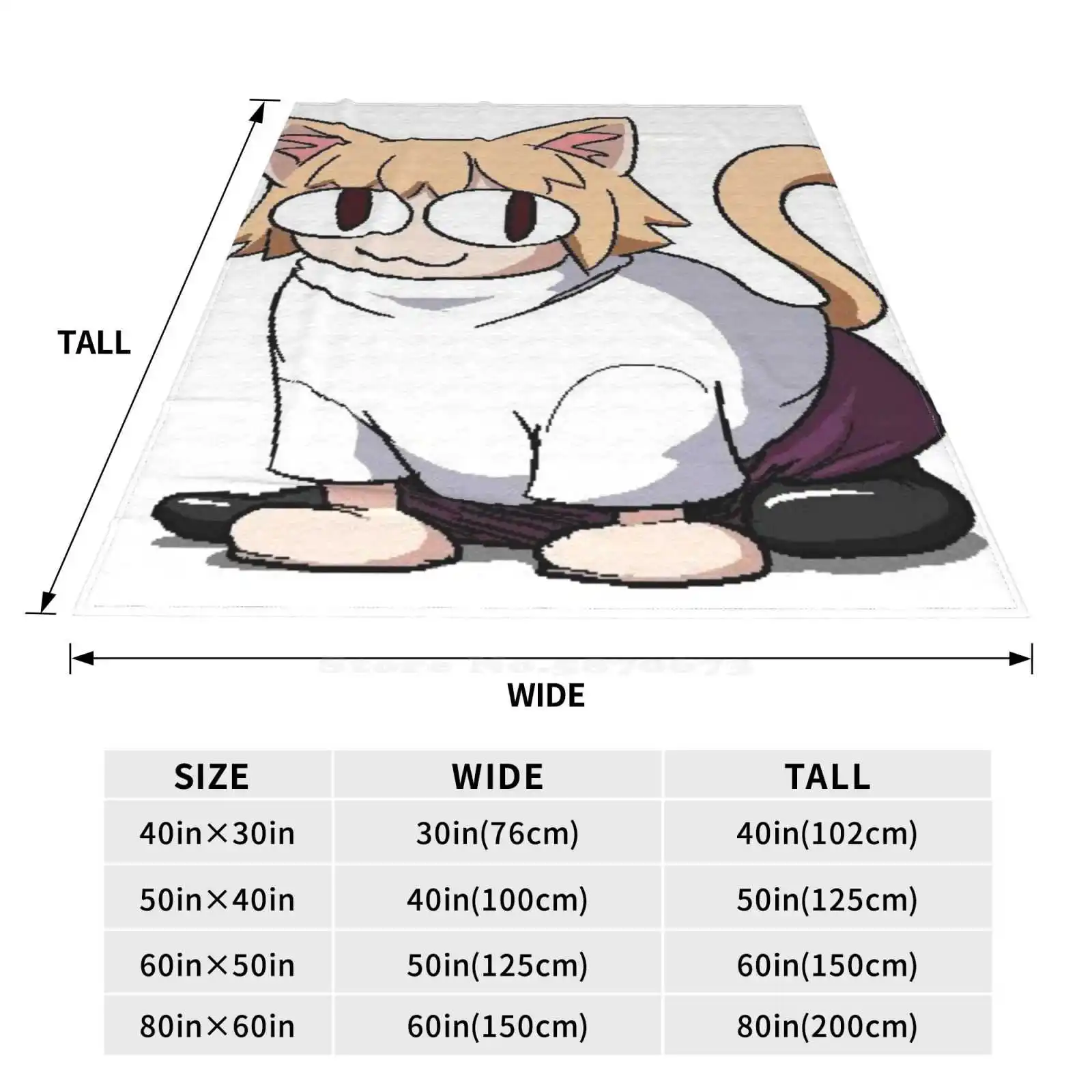 Neco Arc Cat Trend Style Funny Fashion Soft Throw Blanket Neco Arc Neko Arc Cat Fate Tsukihime