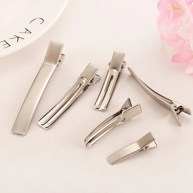 10pcs 3.5cm 5cm 6cm Hair Clips Base Double Prong Alligator Metal Hairpin Blank Jewelry Making DIY Hair Accessories