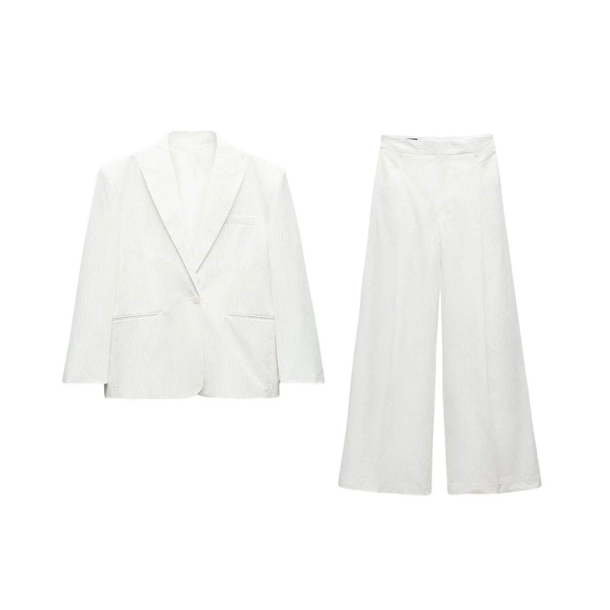 Jaet – costume ample à rayures pour femmes, pantalon plissé taille haute, Long, longueur régulière, vêtements pour dames, début d'automne