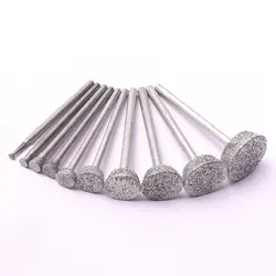 10 Stuks Diamant Slijpen Kop Burr Boor, Universeel Dremel Roterend Gereedschap Voor Steenhouwen, Diy, Polijsten, Graveren