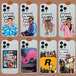 Gta vice city Phone Case For iphone 15 14 13 12 11 XS Pro Max Mini X XR 6 6S 7 8 Plus SE 2020 Soft Silicone Transparent Capa