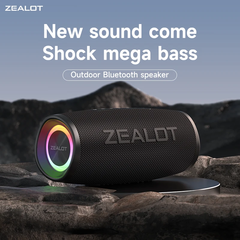 ZEALOT-S56 Bluetooth Speaker 40W Output Power Bluetooth Speaker with Excellent Bass Performace IPX6 Waterproof camping speaker