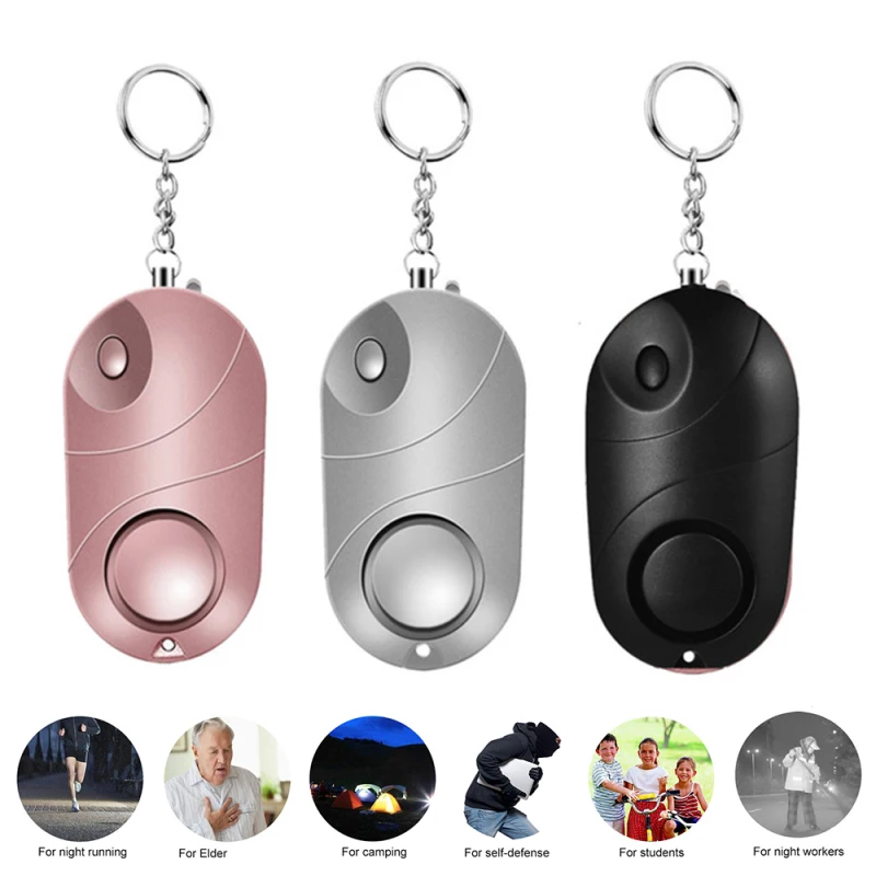 Personal Alarm Safe Sound Emergency Self-Defense Security Alarm   Women's Wolf Guard Keychain LED Flashlight For Women Girls Kid