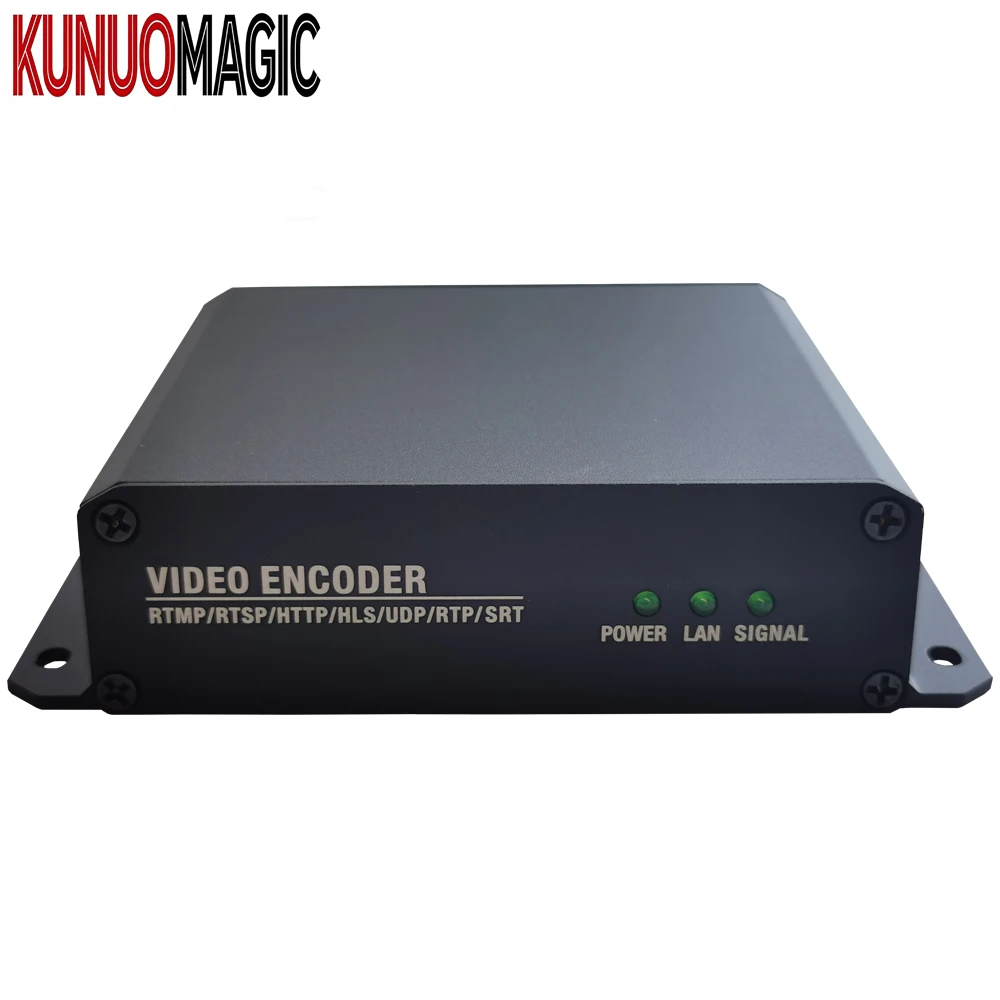 KUNUOMAGIC One Channel HD Input HD Loopout Low Latency 1080P 60fps Metal HEVC/H.265 SRT/TS Live Video Capture Encoder Pushing