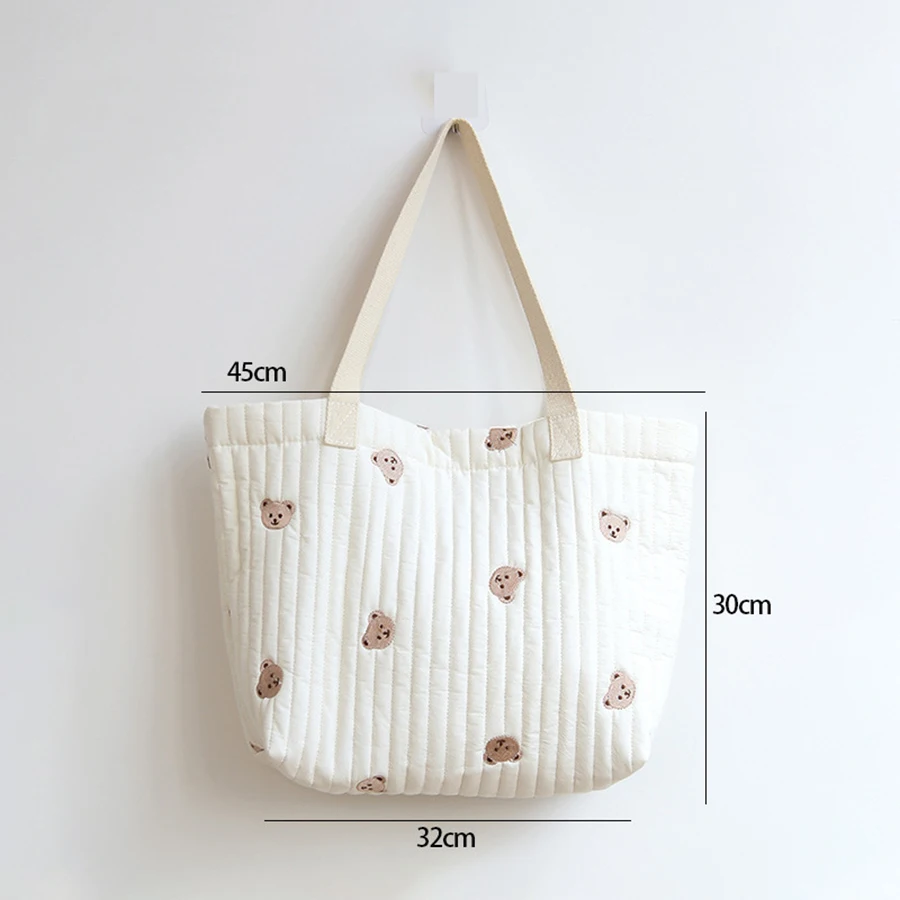 Japanese and Korean cotton large capacity mommy storage handbag Simple handbag large capacity underarm bag