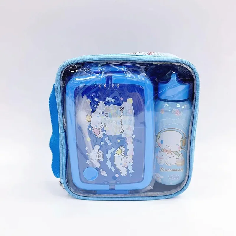 Sanrio Anime Lunch Box Set Hello Kitty Divided Lunch Box Kettle Set Exquisite Packaging Student Portable Insulated Lunch Box