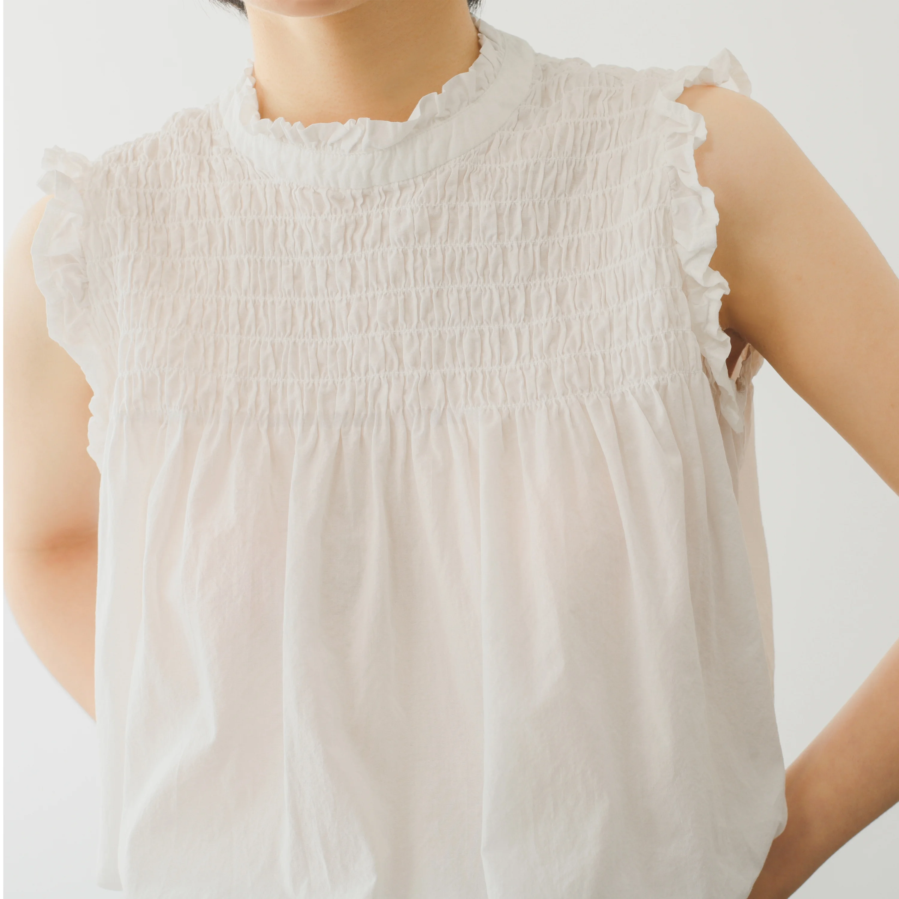 Blusa Branca de Algodão Estilo Francês Coudre para Meninas, Fofa, Plissada, Solta, Respirável, Top de Verão, Estilo Retrô Flo...