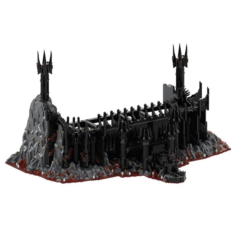 Bloque de construcción de la serie Ring Movie UCS barad-dur, parte 1/6, arquitectura, pared negra, fortaleza mágica oscura, Base, juguetes, regalos