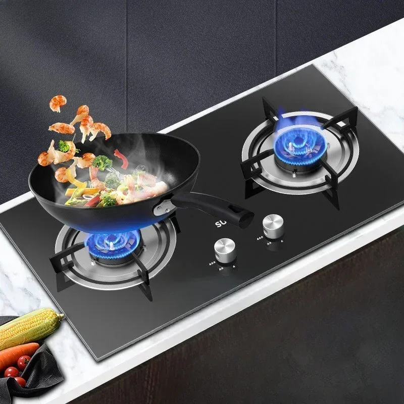 Gas cooker. Domestic double cooker. Built-in or countertop type. For natural gas or liquefied gas
