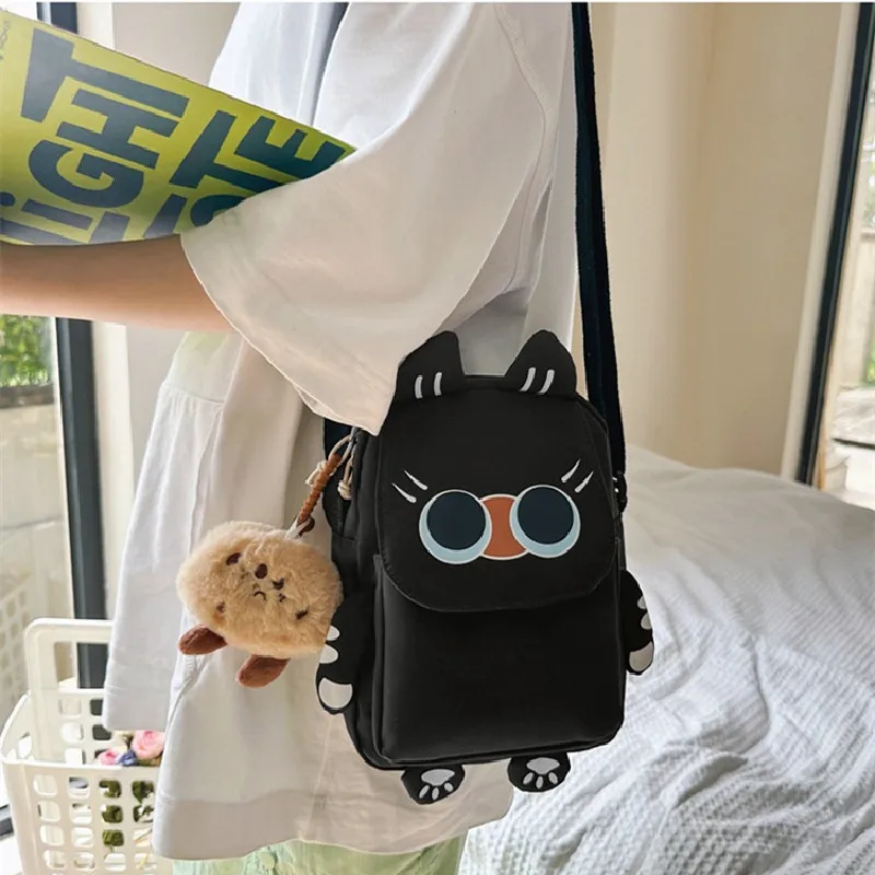 Women Cute cartoon cat shoulder bag students crossbody bag casual fashion girl mobile phone bag female