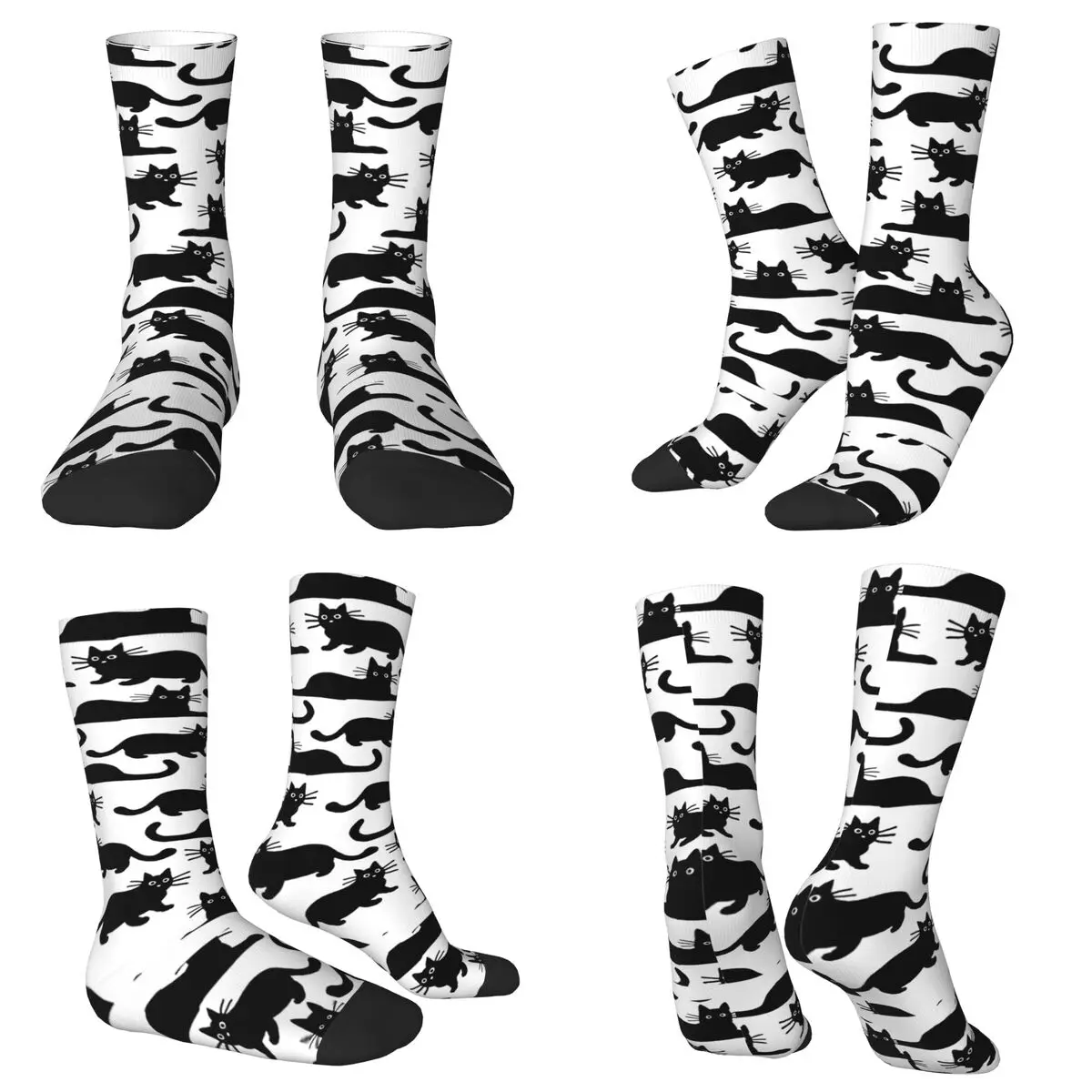 جوارب Black Cat 1 جوارب Harajuku عالية الجودة لجميع المواسم جوارب طويلة إكسسوارات هدية عيد ميلاد للجنسين