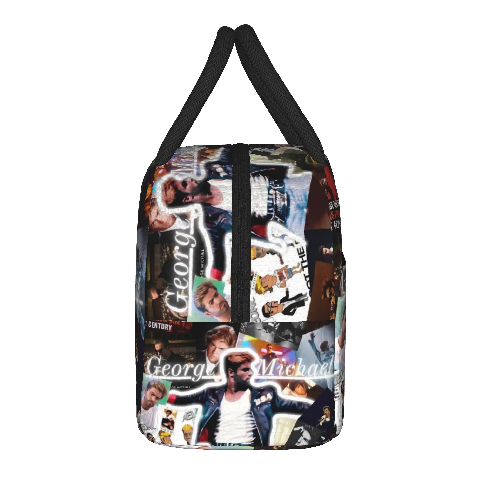 George Michael British Singer Lunch Bag For Child  Print Lunch Box Retro School Cooler Bag Convenient Oxford Thermal Lunch Bags