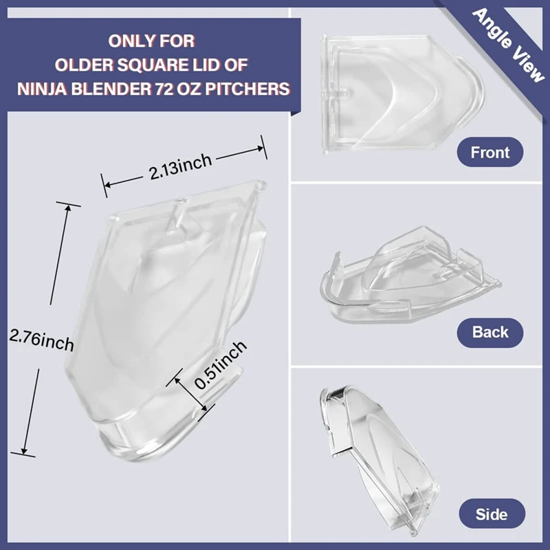 Lid Flap Spout Cover Replacement Parts For Ninja Blender Lid 72 Oz Pitchers, For NJ600 BL610 BL740 BL700