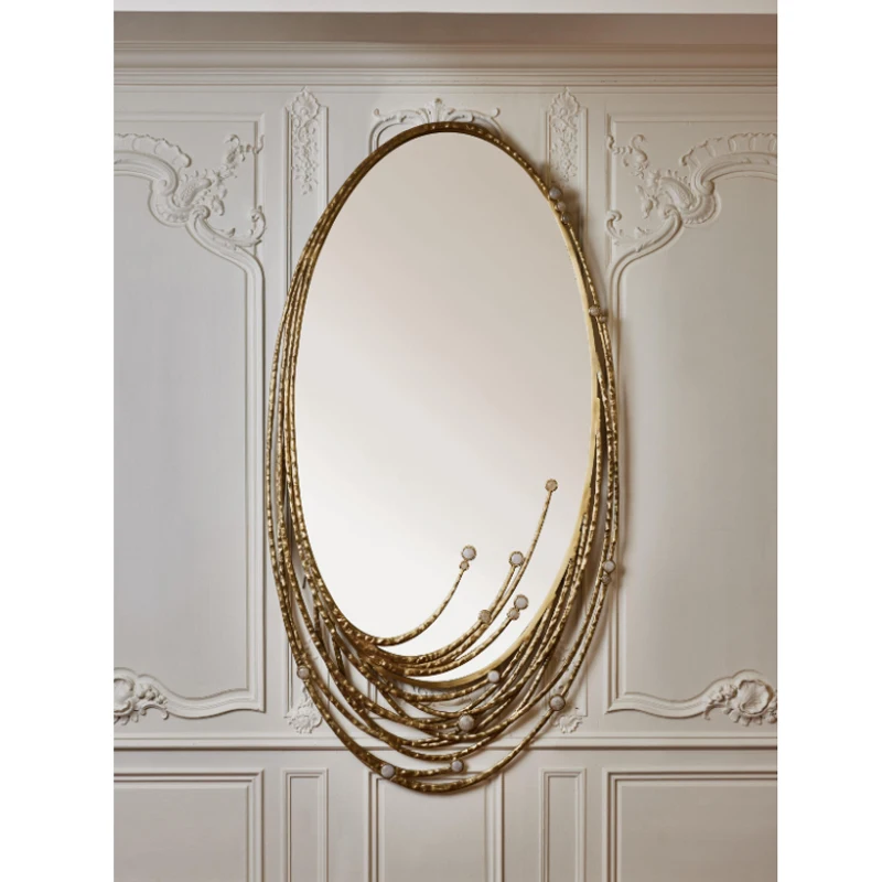Mirror simple round mirror bathroom modern vanity mirror vanity  bathroom decoration beauty salon bathroom hanging