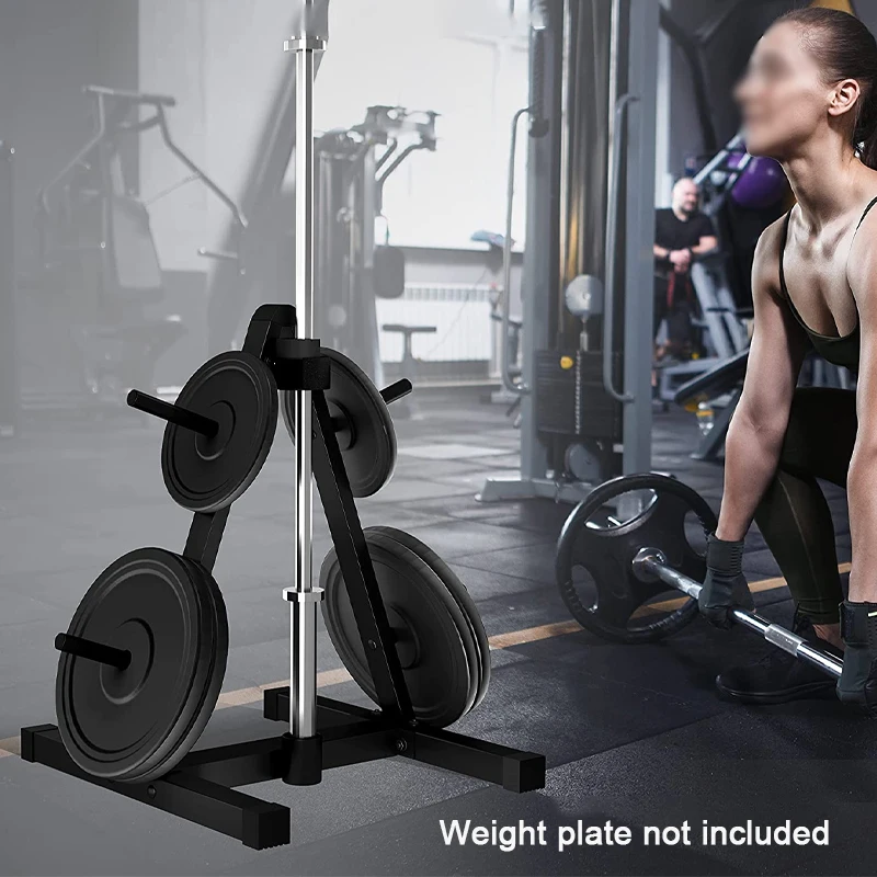 Universal Floor Barbell Weight Plate Rack With Barbell Holder For Home Gym Storage Weight Disc Space-efficient Fitness Equipment