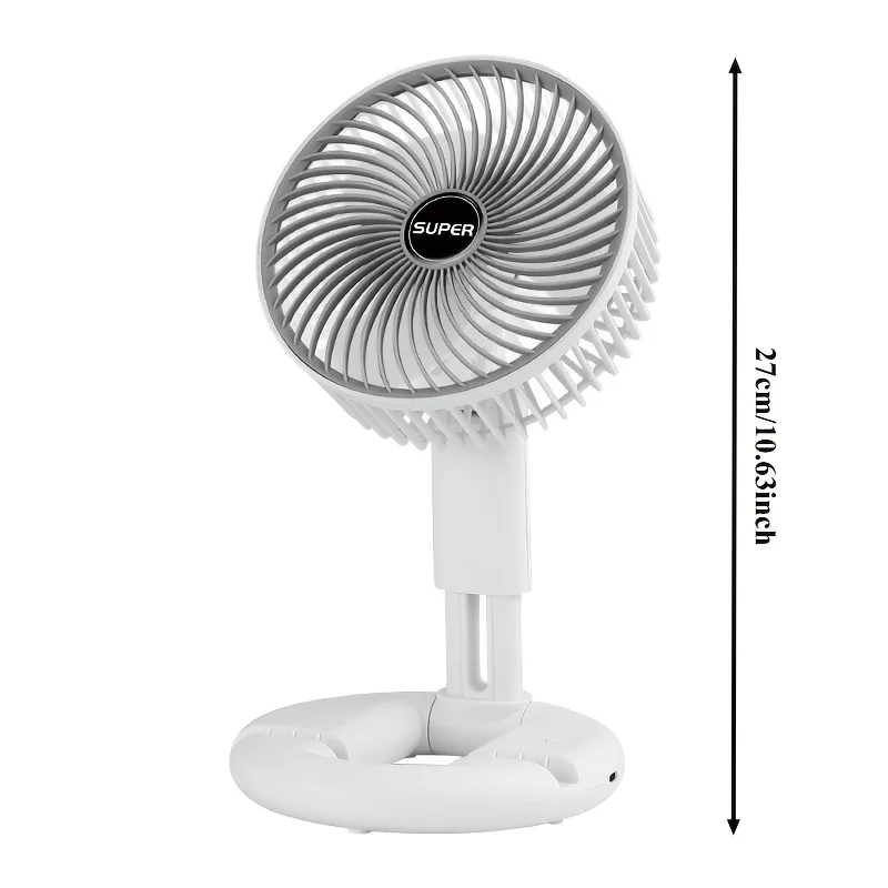 Three-speed Adjustable Mini Fan USB Rechargeable,U-shaped Base, Gentle Breeze for Sleep, Strong Wind for Bedroom, Office Kitchen