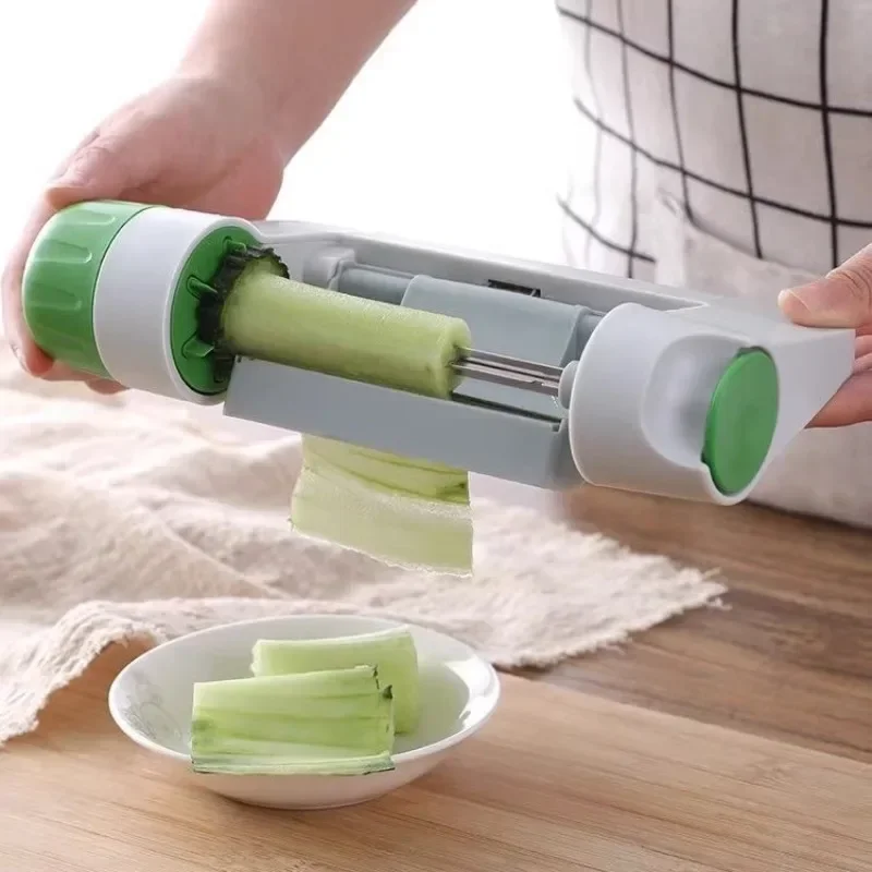 Multi-functional Vegetable and Fruit Slicer, Cucumber Radish Roll Slicers, Creative Kitchen Utensils, Stainless Steel Blade