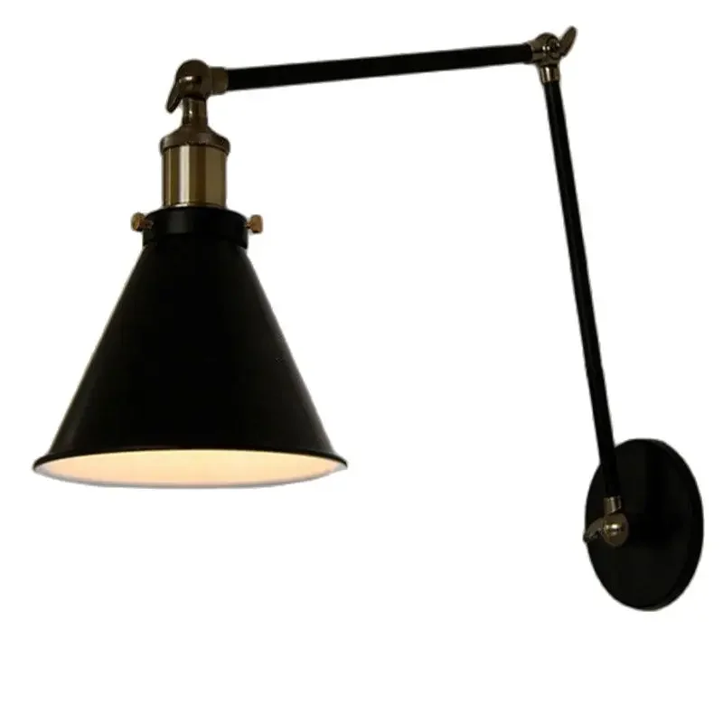 Retro Style Wall Mount Light Bed Reading Lamp Adjustable Arm Edison Light Bulb Loft Restaurant Bar Coffee Shop Decor