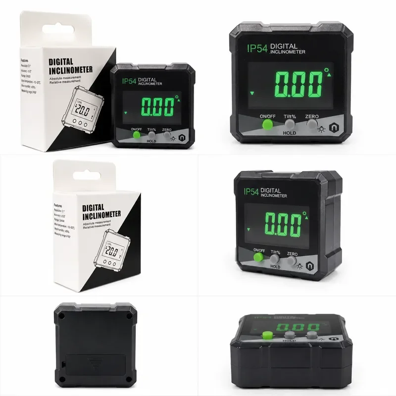Black Digital Horizontal Angle Meter 360 Degree Magnetic Base Electronic Universal Bevel Protractor Mini Measuring Tool