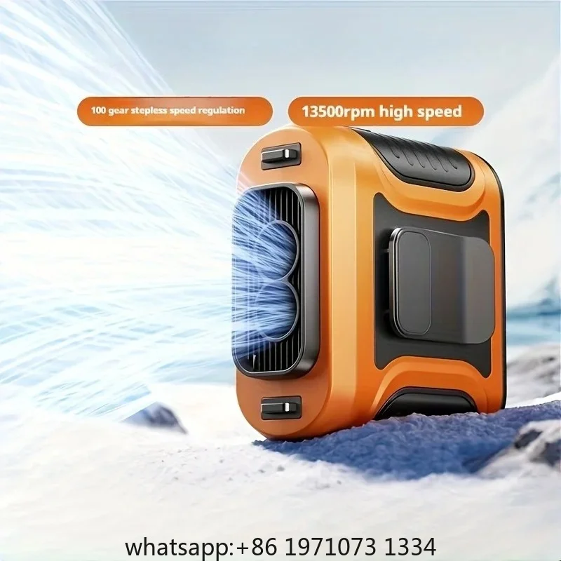 6000mAh Clip Waist Fan 13500 RPM Dual Vent Waist Hanging Battery Portable Outdoor Construction Hanging Charging