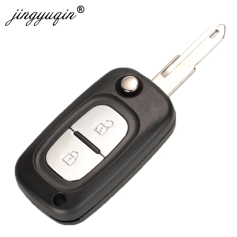 Jingyuqin 10 sztuk zmodyfikowana klapka klucz zdalny 433Mhz ID46 dla Renault Duster Clio DACIA 3 Twingo Logan Sandero Modus Alarm samochodowy klucz