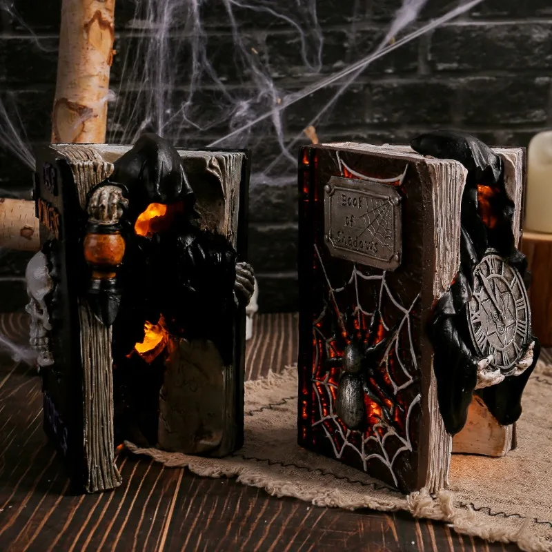 Ghost Book Model Ornament Home Halloween Skull Fake Book Horror Party Arrangement Props