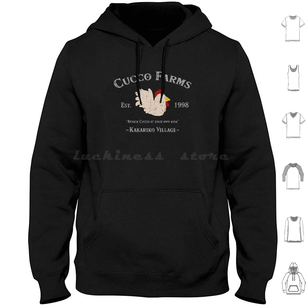 Cucco Farms Hoodies Long Sleeve Cucco Loz Legend Kakariko Village Chicken Ocarina Of Time Link To The Past Link Between