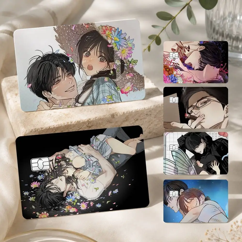 Flowers Are Bait Flower of Allure 1Set 4Pcs Card Skin Stickers, Waterproof Decorative Film for Credit Debit Bank Bus IC Cards