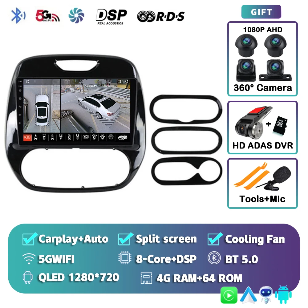 Android 15 Autoradio Voor Renault Kaptur Captur Clio Samsung QM3 2013 2014 2015 2016 Draadloze Carplay multimedia Android Auto 4G