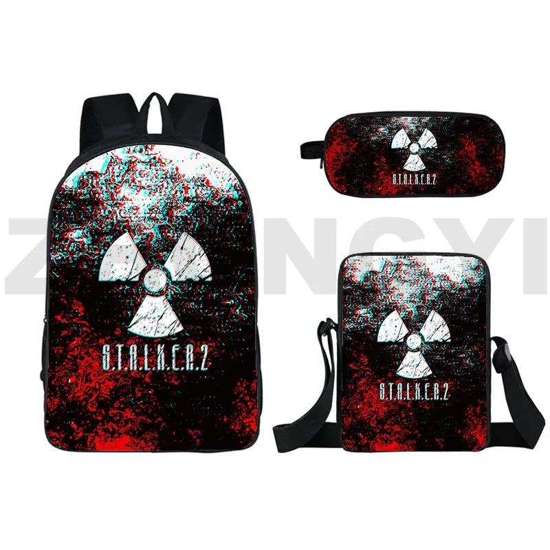 

3D Printed S.T.A.L.K.E.R. 2 Anime Shooting Game Shadow of Gun Stalker 2 Backpack 3 Pcs/Set Bookbag School Bag 16 Inch Bagpack