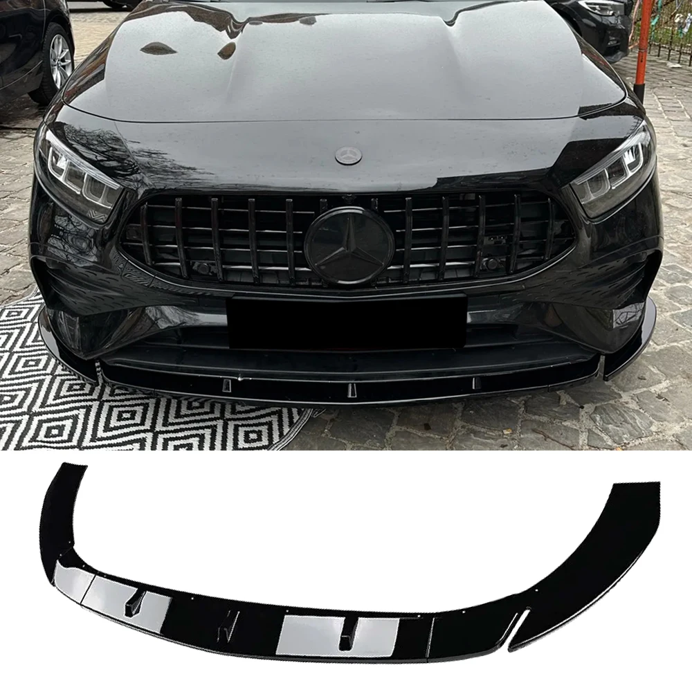 

For Mercedes Benz CLA Class C118 X118 CLA200 220 260 CLA35 AMG 2024-2026 Car Front Bumper Splitter Lip Spoiler Diffuser Bodylits