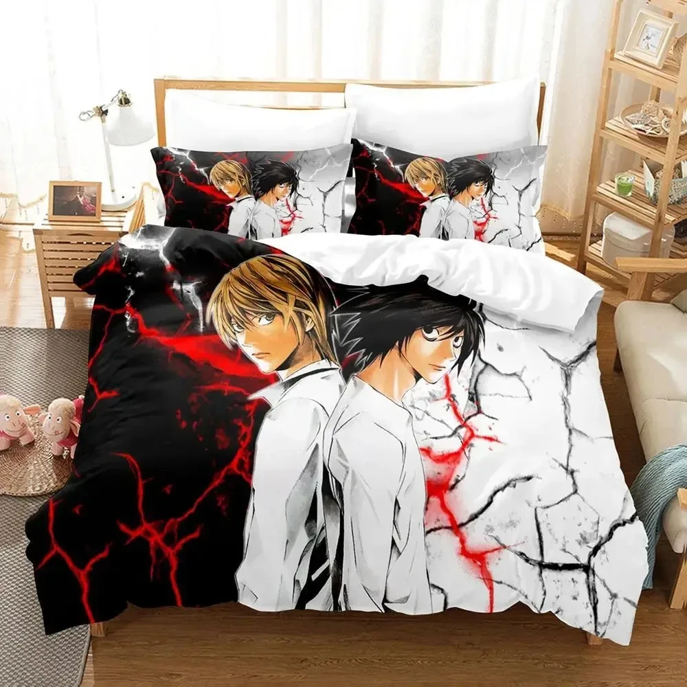 3D Print Death Anime Note Bedding Set Boys Girls Twin Queen King Size Duvet Cover Pillowcase Bed boys Adult Home Textileextile