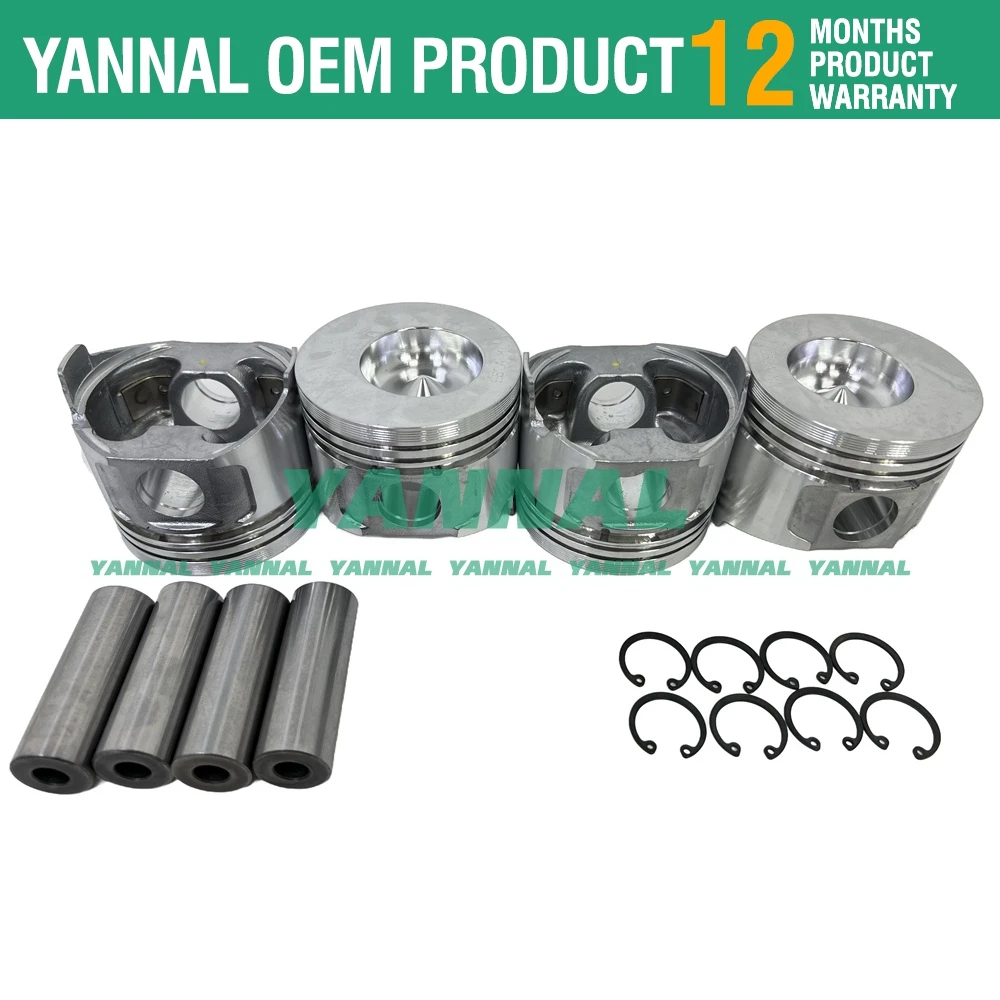 4PCS 4TN84L 4TN84E 4TN84 Piston kit ring set For Yanmar engine excavator tractor