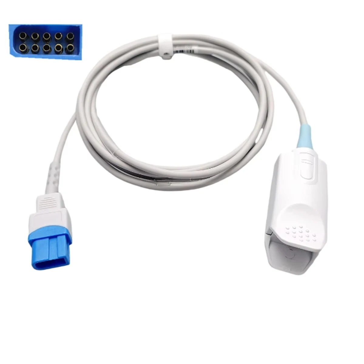 Compatible with Spacelabses Monitors Adult Spo2 Sensor Reusable Spo2 Probe Finger Clip 10 Pins