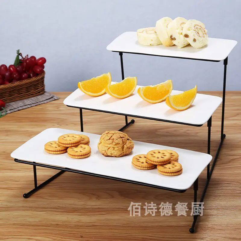 Creative three-tier dim sum rack, coffee break, cold meal, banquet, fruit table, dessert table, cake tray, buffet display rack