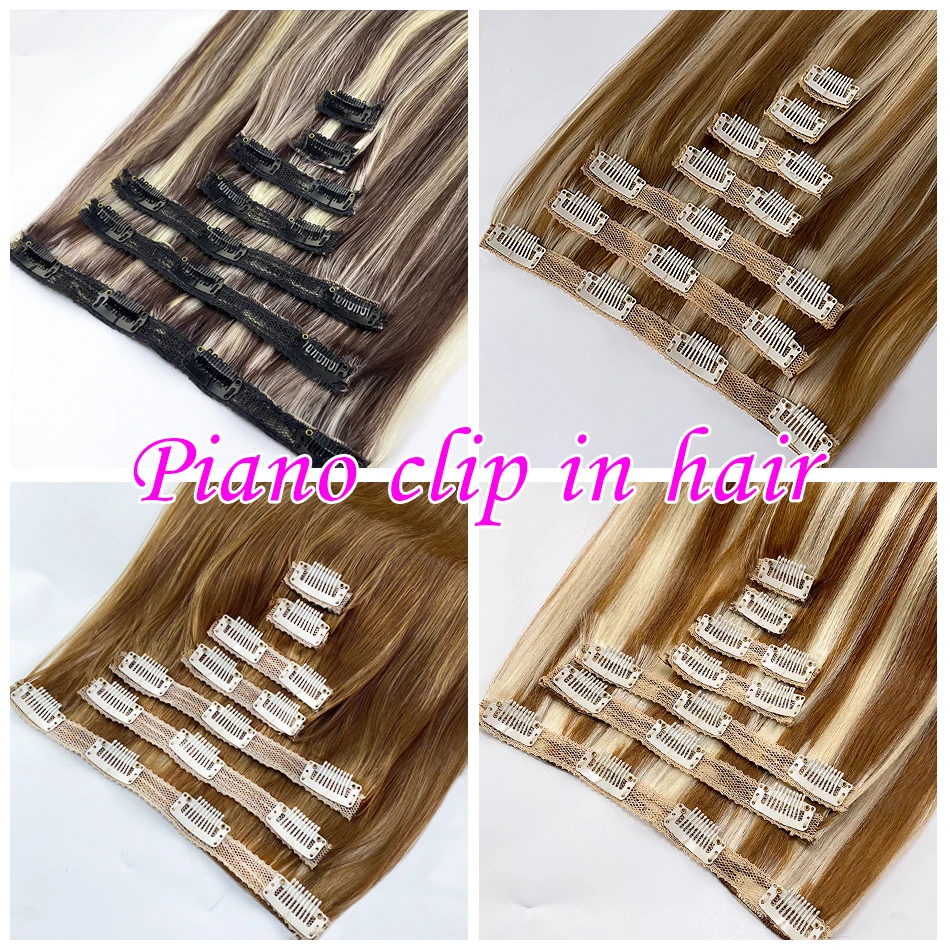 Clip In Human Hair Extensions 100% Human Hair Clips In Extension  Straight Brazilian Natural Remy Hair Clip In Raw Hair 30 inch