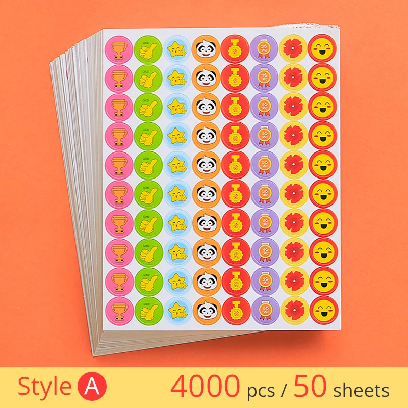 4000 stks Beloning Stickers voor Kinderen Kinderen Zindelijkheidstraining Motivatie Kind Schattige Dieren Briefpapier Sticker