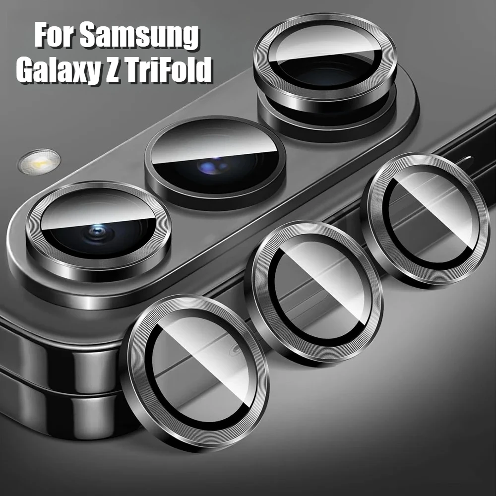 9D HD Camera Protector for Samsung Galaxy Z TriFold Z Fold7 Aluminum Alloy Ring Anti-scratch Full Cover Lens Tempered Glass Film