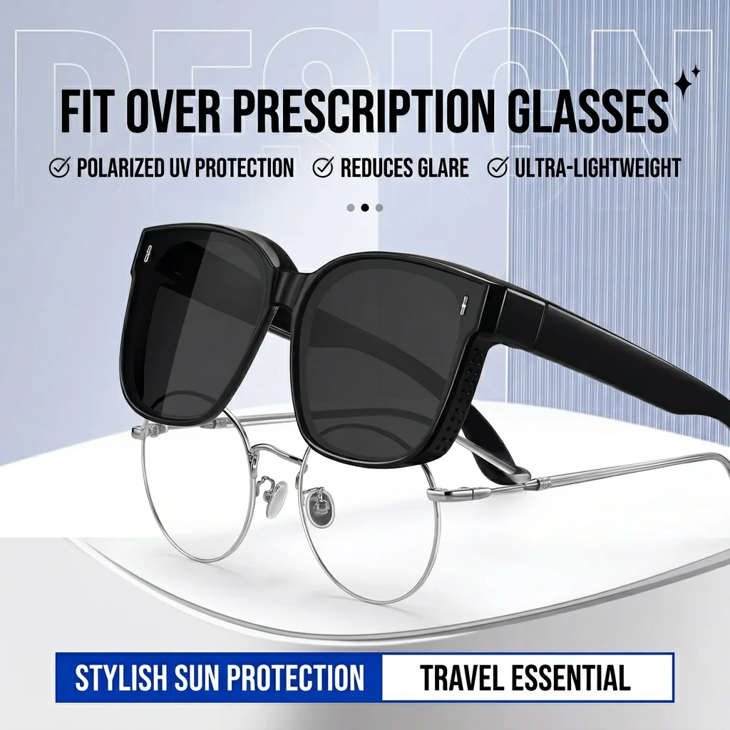 Driving Sunglasses Stylish Over-Prescription Sunglasses Fit Over Glasses Comfortable Uv400 Glasses For Cycling Fishing Daily Use