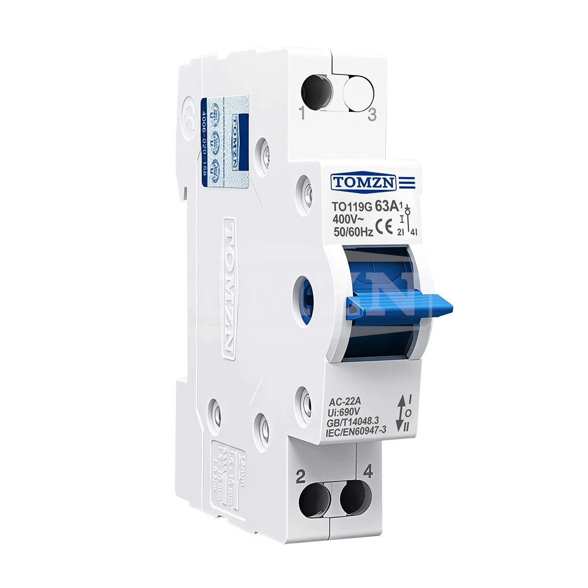 TO119G New Type 400V~ 63A 50/60Hz 2 Power Sources Manual Transfer Switch MTS Generator Small Size Isolator Tomzn Office Store