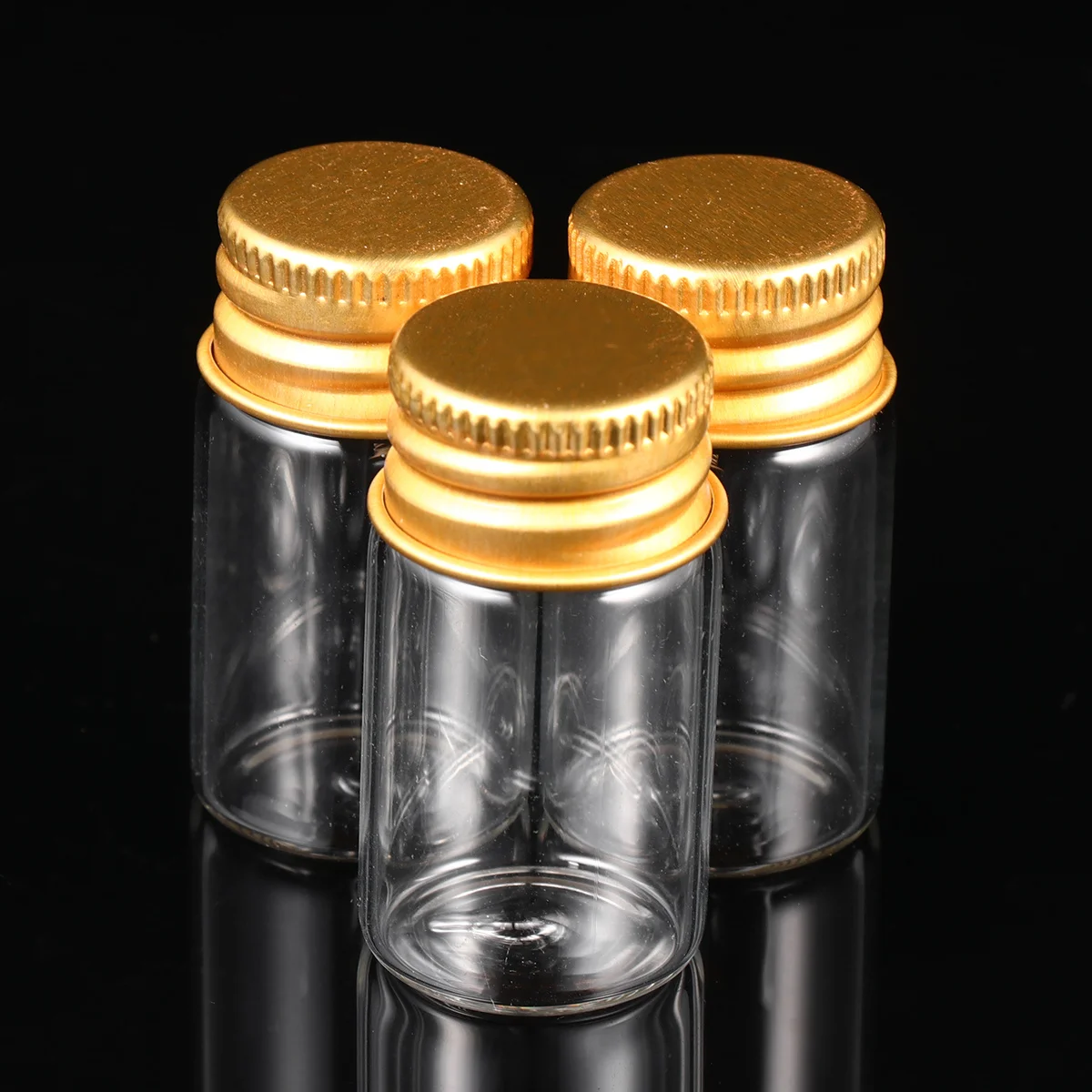 

1Set 7ml Glass Storage Bottles Aluminum Cover Sealed Transparent Screw Bottle Safe Healthy Decor Gift Glass Bottle