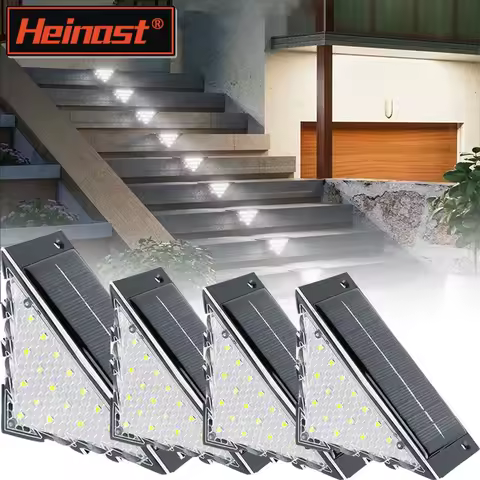 LED Solar Step Lights,Warm White Waterproof Outdoor Stair Lights, Solar Deck Lights Outdoor Solar Landscape Lighting for Yard
