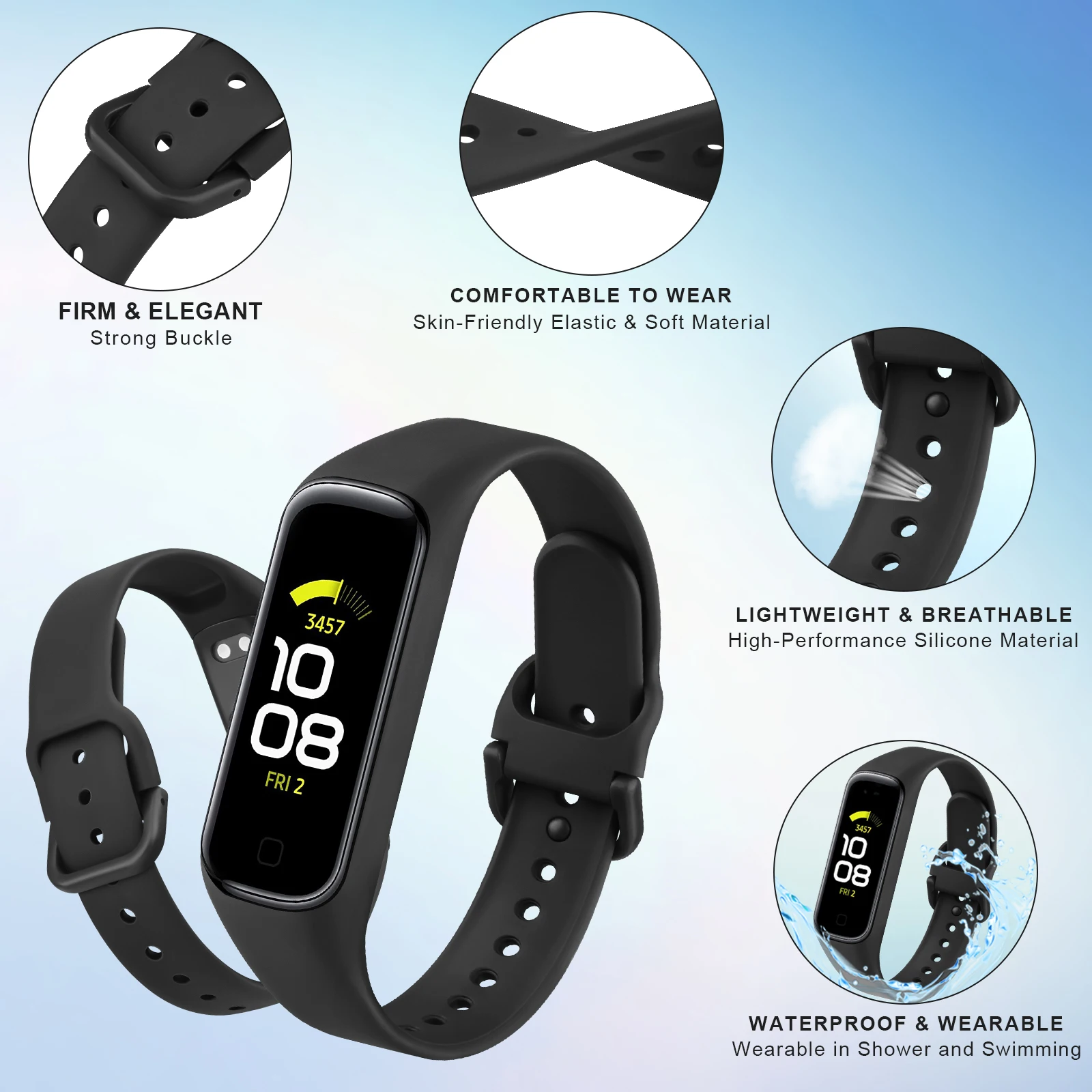 4Pcs/lot Soft Silicone Watch Band For Samsung Galaxy Fit 2 Strap Bracelet For Samsung Galaxy Fit 2 Correa Wristband Replacement