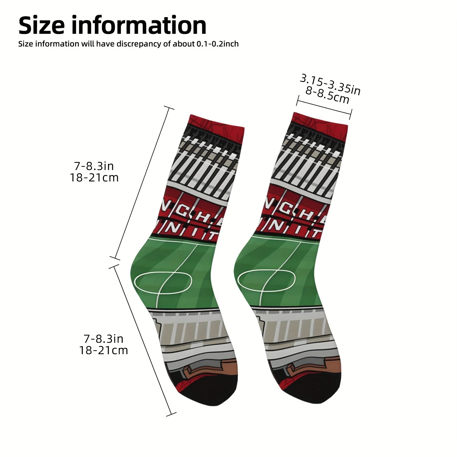 1 Pair Retro Old Trafford Manchester United Men\'S Compression Socks Unisex Street Style Seamless Printed Funny Novelty Crew Sock