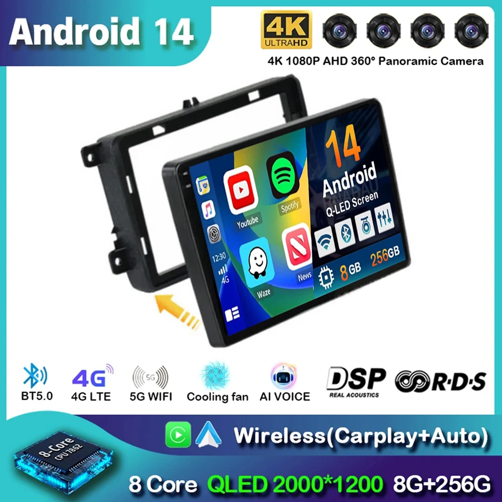 

Android 14 Car Radio For VW/Volkswagen/Golf/Polo/Tiguan/Passat/b7/b6/SEAT/Leon/Skoda/Octavia GPS Navigation Multimedia Player 4G