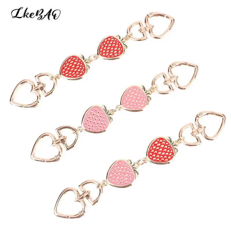 Bag Chain Strap Extender Extension Chain Accessories Strawberry Shaped Replacement Hanging Buckle Chain For Purse Clutch Handbag